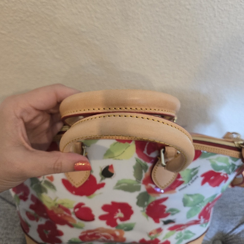 Dooney & Bourke Patent Floral Satchel Crossbody In Rose Garden - Picture 7 of 16